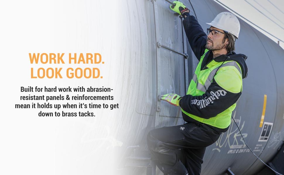 Abrasion-resistant panels mean Freezer Edge Hooded Sweatshirt is more durable.