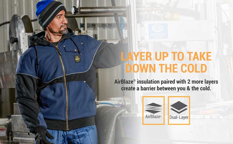Layer up to take down the cold. AirBlaze insulation paired with 2 more layers create a barrier between you and the cold