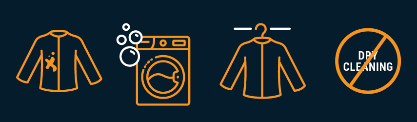Washing icons for cleaning a winter jacket